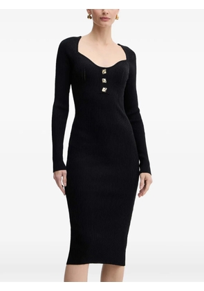 FRACOMINA button ribbed dress - Black