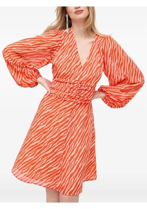 Notes du Nord zebra-print button-detailed mini dress - Orange