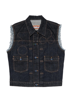 Kenzo frayed sleeveless gilets - Blue