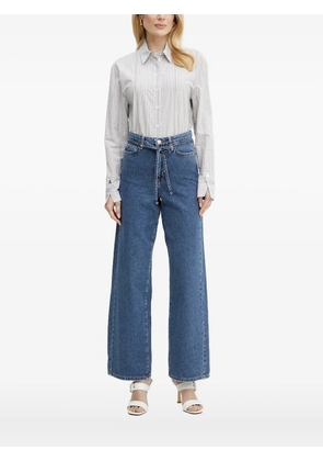 Patrizia Pepe striped bee-embellished shirt - Grey