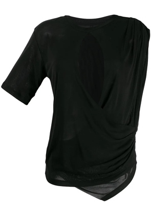 UNRAVEL PROJECT draped T-shirt - Black