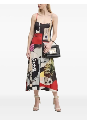 Desigual patchwork-print slip midi dress - Black