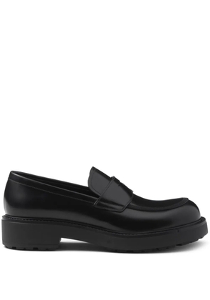 Prada penny-slot leather loafers - Black