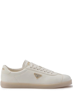 Prada triangle-logo leather sneakers - Neutrals