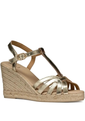 Geox 95mm Gelsa T-strap wedge espadrilles - Gold