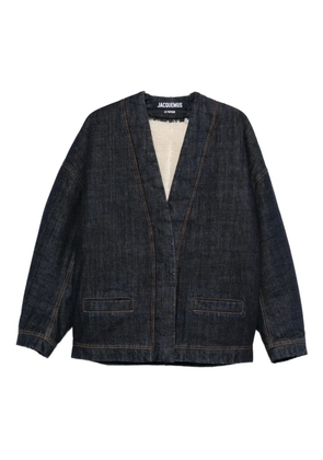 Jacquemus denim contrast-stitching jacket - Blue