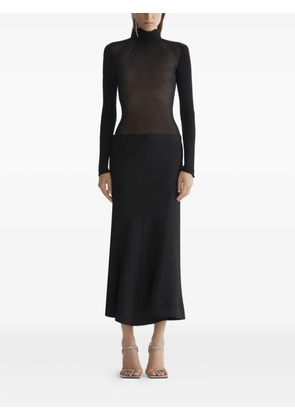 Mugler high-neck long-sleeve dress - Black