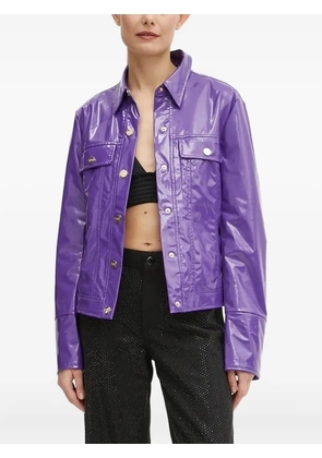 Silvian Heach high-shine button-fastening jacket - Purple