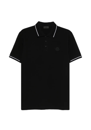 Moncler piqué trim polo shirt - Black