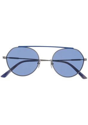 Calvin Klein two tone round frame sunglasses - Blue