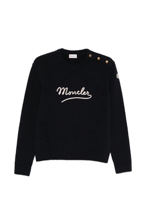 Moncler button crew-neck sweater - Blue