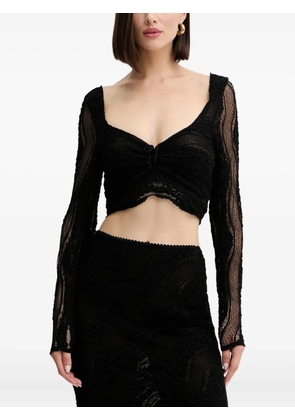 Charo Ruiz Ibiza ruched-detail lace blouse - Black