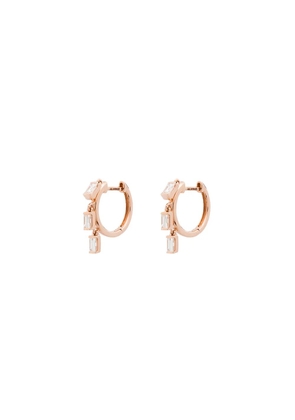 Anita Ko 18kt rose gold baguette diamond hoop earrings - Pink