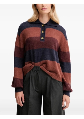 Sessùn striped knitted top - Brown