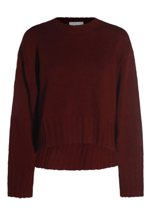 Allude crew-neck ribbed-knit sweater - Brown