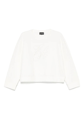 Emporio Armani logo-embroidered sweatshirt - White