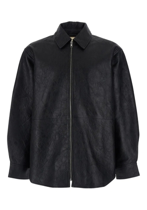 Sunflower zip-fastening leather shirt - Black
