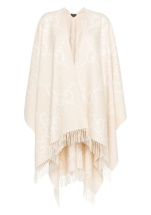 Gucci Jumbo-GG cashmere cape - Neutrals