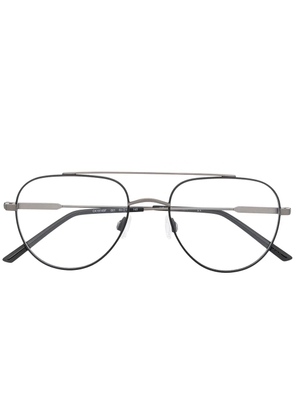 Calvin Klein matte finish pilot-frame glasses - Black