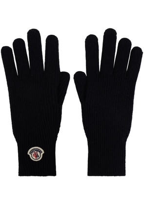 Moncler logo-patch gloves - Blue