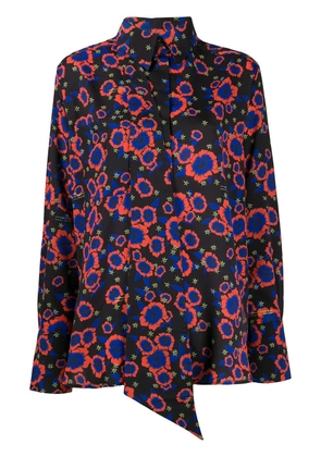 Rokh floral-print tie-insert shirt - Black