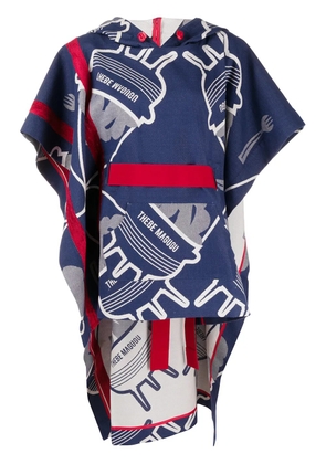 Thebe Magugu Basotho printed cape - Blue