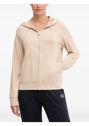 Ea7 Emporio Armani long-sleeve zip-up hoodie - Neutrals