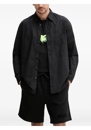 HUGO logo-embroidered shirt - Black