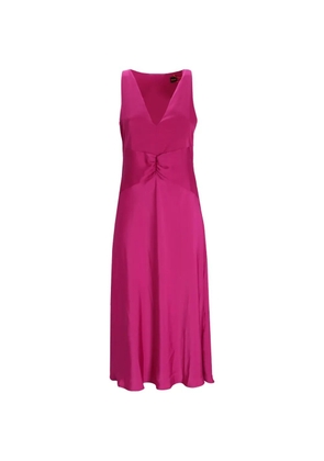 BOSS twisted V-neck A-line midi dress - Pink