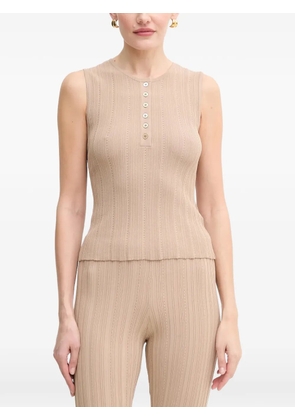 MARCIANO by GUESS buttoned ribbed tank top - Neutrals