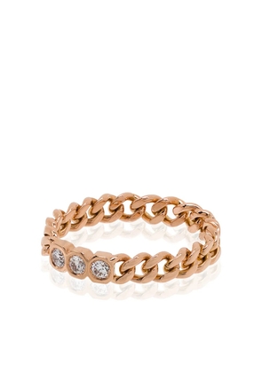 SHAY 18K rose gold chain-link diamond ring