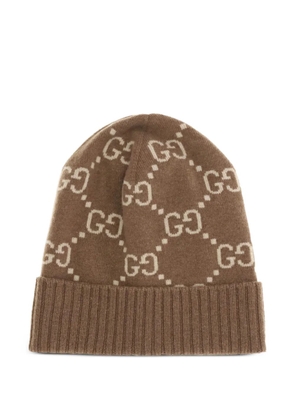 Gucci GG cashmere beanie hat - Brown