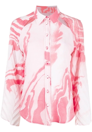 Thebe Magugu cutout abstract-print shirt - Pink