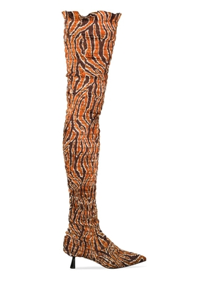 Amy Crookes Victorine 60mm knee-high boots - Brown