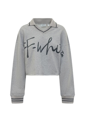 Off-White cropped script sweatshirt - Grey