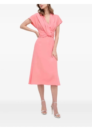 BOSS twisted-detail V-neck dress - Pink