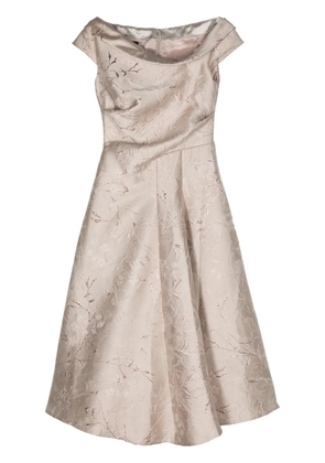 Talbot Runhof Kobold2 flared midi dress - Neutrals