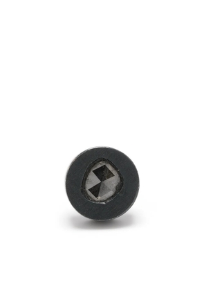 Parts of Four diamond-encrusted single earring - Black