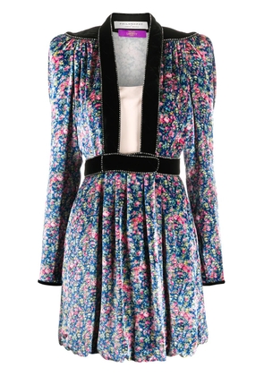 Philosophy Di Lorenzo Serafini pleated velvet mini dress - Blue