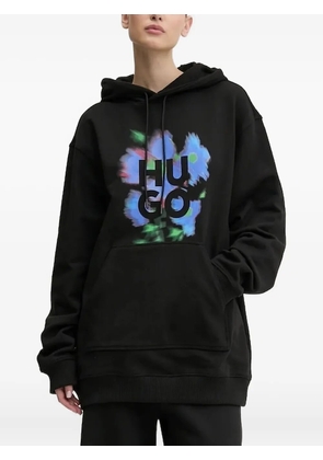 HUGO logo-print hoodie - Black