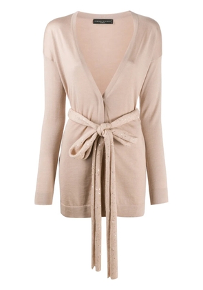 Fabiana Filippi silk waist-tied cardigan - Neutrals