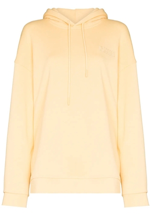 GANNI logo-embroidered oversized hoodie - Yellow