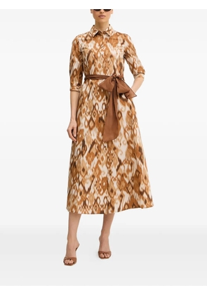 LUISA SPAGNOLI tie-waist pattern dress - Brown
