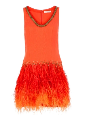 Matthew Williamson feathered jersey dress - Yellow