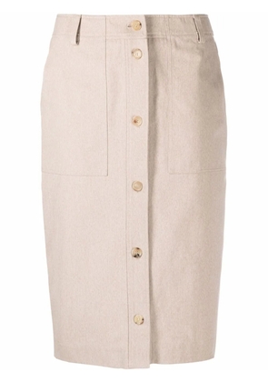 Moschino button-up midi skirt - Neutrals