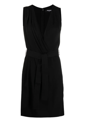 DSQUARED2 belted silk-crepe dress - Black