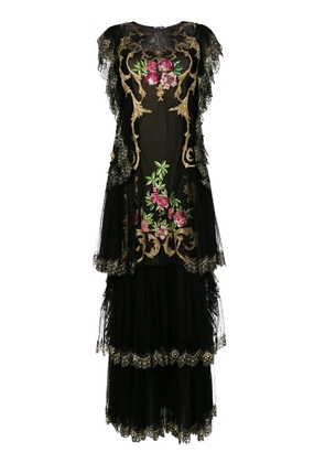 Alberta Ferretti embroidered evening gown - Black