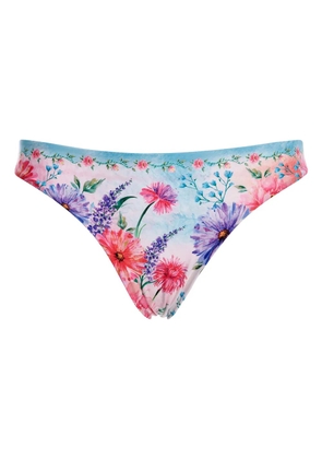 Agua Bendita Ilu floral-print bikini bottom - White