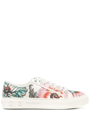 Ferragamo Papavero-print low-top sneakers - Neutrals