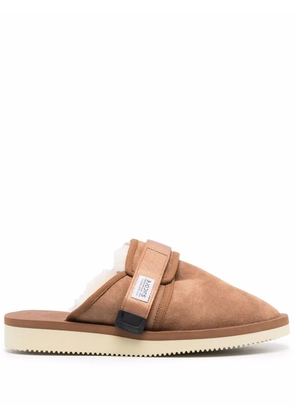 Suicoke fur lining slippers - Brown